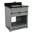 Bellaterra 31" Single Vanity" Gray Ash Finish Top With Black Galaxy And Rectangle Sink 400101-GYA-BGR