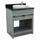 Bellaterra 31" Single Vanity" Gray Ash Finish Top With Black Galaxy And Round Sink 400101-GYA-BGRD