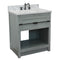 Bellaterra 31" Single Vanity" Gray Ash Finish Top With White Carrara And Rectangle Sink 400101-GYA-WMR