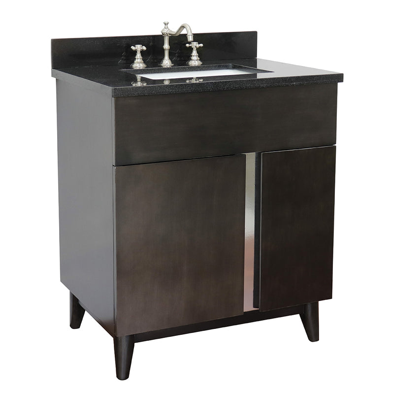 Bellaterra 31" Single Vanity" Silvery Brown Finish Top With Black Galaxy And Rectangle Sink 400200-SB-BGR