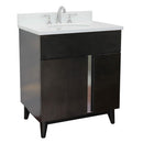 Bellaterra 31" Single Vanity" Silvery Brown Finish Top With White Quartz And Oval Sink 400200-SB-WEO