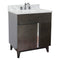 Bellaterra 31" Single Vanity" Silvery Brown Finish Top With White Carrara And Rectangle Sink 400200-SB-WMR