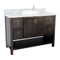 Bellaterra 49" Single Vanity" Silvery Brown Finish Top With White Carrara And Round Sink 400300-SB-WMRD