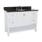Bellaterra 49" Single Vanity" White Finish Top With Black Galaxy And Oval Sink 400300-WH-BGO