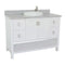 Bellaterra 49" Single Vanity" White Finish Top With Gray Granite And Round Sink 400300-WH-GYRD