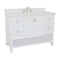 Bellaterra 49" Single Vanity" White Finish Top With White Quartz And Oval Sink 400300-WH-WEO