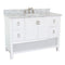 Bellaterra 49" Single Vanity" White Finish Top With White Carrara And Rectangle Sink 400300-WH-WMR