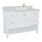 Bellaterra 49" Single Vanity" White Finish Top With White Carrara And Round Sink 400300-WH-WMRD