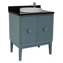 Bellaterra 31" Single Vanity" Aqua Blue Finish Top With Black Galaxy And Round Sink 400400-AB-BGRD