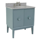 Bellaterra 31" Single Vanity" Aqua Blue Finish Top With Gray Granite And Oval Sink 400400-AB-GYO