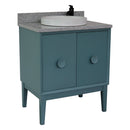 Bellaterra 31" Single Vanity" Aqua Blue Finish Top With Gray Granite And Round Sink 400400-AB-GYRD