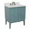 Bellaterra 31" Single Vanity" Aqua Blue Finish Top With White Quartz And Rectangle Sink 400400-AB-WER