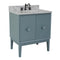 Bellaterra 31" Single Vanity" Aqua Blue Finish Top With White Carrara And Oval Sink 400400-AB-WMO