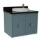 Bellaterra 31" Single Wall Mount Vanity" Aqua Blue Finish Top With Black Galaxy And Round Sink 400400-CAB-AB-BGRD