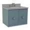 Bellaterra 31" Single Wall Mount Vanity" Aqua Blue Finish Top With Gray Granite And Rectangle Sink 400400-CAB-AB-GYR