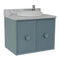 Bellaterra 31" Single Wall Mount Vanity" Aqua Blue Finish Top With White Carrara And Round Sink 400400-CAB-AB-WMRD