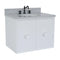 Bellaterra 31" Single Wall Mount Vanity" White Finish Top With Gray Granite And Oval Sink 400400-CAB-WH-GYO