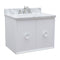 Bellaterra 31" Single Wall Mount Vanity" White Finish Top With White Carrara And Oval Sink 400400-CAB-WH-WMO