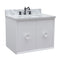 Bellaterra 31" Single Wall Mount Vanity" White Finish Top With White Carrara And Rectangle Sink 400400-CAB-WH-WMR