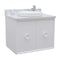 Bellaterra 31" Single Wall Mount Vanity" White Finish Top With White Carrara And Round Sink 400400-CAB-WH-WMRD