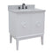 Bellaterra 31" Single Vanity" White Finish Top With Gray Granite And Rectangle Sink 400400-WH-GYR