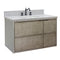 Bellaterra 37" Single Wall Mount Vanity" Linen Brown Finish Top With Gray Granite And Oval Sink 400500-CAB-LN-GYO