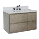 Bellaterra 37" Single Wall Mount Vanity" Linen Brown Finish Top With White Quartz And Rectangle Sink 400500-CAB-LN-WER