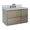 Bellaterra 37" Single Wall Mount Vanity" Linen Brown Finish Top With White Carrara And Rectangle Sink 400500-CAB-LN-WMR