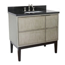 Bellaterra 37" Single Vanity" Linen Brown Finish Top With Black Galaxy And Rectangle Sink 400500-LN-BGR