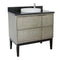Bellaterra 37" Single Vanity" Linen Brown Finish Top With Black Galaxy And Round Sink 400500-LN-BGRD