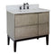 Bellaterra 37" Single Vanity" Linen Brown Finish Top With White Quartz And Rectangle Sink 400500-LN-WER