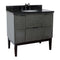 Bellaterra 37" Single Vanity" Linen Gray Finish Top With Black Galaxy And Oval Sink 400501-LY-BGO