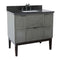 Bellaterra 37" Single Vanity" Linen Gray Finish Top With Black Galaxy And Rectangle Sink 400501-LY-BGR