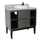 Bellaterra 37" Single Vanity" Linen Gray Finish Top With Gray Granite And Round Sink 400502-LY-GYRD