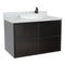 Bellaterra 37" Single Wall Mount Vanity" Cappuccino Finish Top With White Carrara And Round Sink 400503-CAB-CP-WMRD