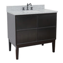 Bellaterra 37" Single Vanity" Cappuccino Finish Top With Gray Granite And Rectangle Sink 400503-CP-GYR