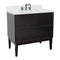 Bellaterra 37" Single Vanity" Cappuccino Finish Top With White Quartz And Rectangle Sink 400503-CP-WER