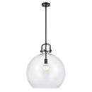 Newton Sphere Pendant shown in the Matte Black finish with a Clear shade