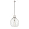 Newton Sphere Pendant shown in the Brushed Satin Nickel finish with a Clear shade