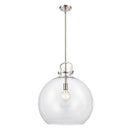 Newton Sphere Pendant shown in the Brushed Satin Nickel finish with a Clear shade