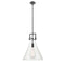 Newton Cone Pendant shown in the Matte Black finish with a Clear shade