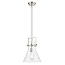 Newton Cone Mini Pendant shown in the Brushed Satin Nickel finish with a Clear shade