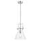 Newton Cone Mini Pendant shown in the Brushed Satin Nickel finish with a Clear shade