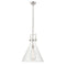 Newton Cone Pendant shown in the Brushed Satin Nickel finish with a Clear shade