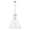 Newton Cone Pendant shown in the Brushed Satin Nickel finish with a Clear shade