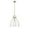 Newton Bell Pendant shown in the Brushed Brass finish with a Clear shade