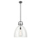 Newton Bell Pendant shown in the Matte Black finish with a Clear shade