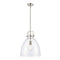 Newton Bell Pendant shown in the Brushed Satin Nickel finish with a Clear shade