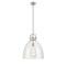 Newton Bell Pendant shown in the Brushed Satin Nickel finish with a Clear shade