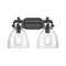 Newton Bell Bath Vanity Light shown in the Matte Black finish with a Clear shade